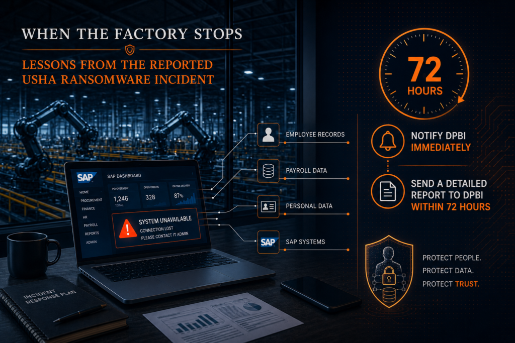 USHA Ransomware Breach: DPDP Lessons for Indian Manufacturers on SAP and Employee Data Risk